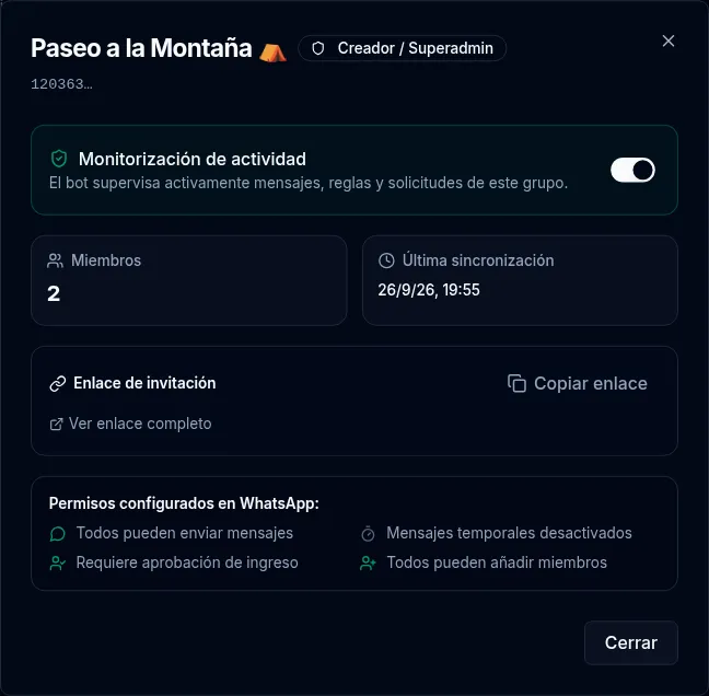 Detalles de un grupo