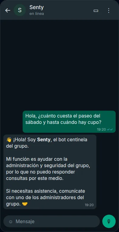 La respuesta automática
