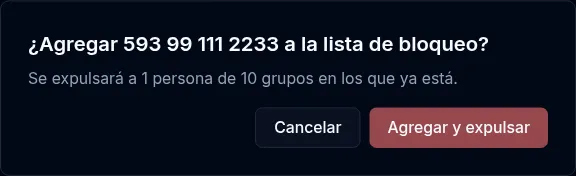 Confirmación antes de bloquear
